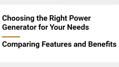 Choosing the Right Power Generator for Your Needs Comparing Features and Benefits